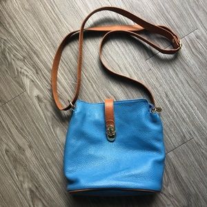 Valentina Blue Leather Handbag Italy